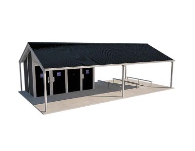 Olympus 3 Shelter Toilet Building with Shale Grey and Night Sky colour scheme